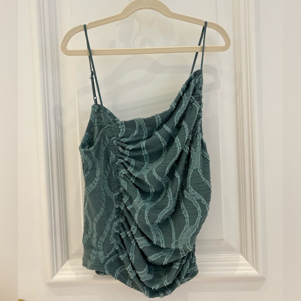 Free People Blue Textured Tank Top Size small